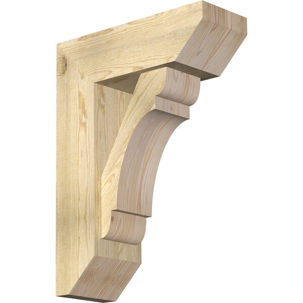 Ekena Millwork Olympic Slat Rough Sawn Bracket w/ Offset Brace, Douglas Fir, 8"W x 22"D x 30"H BKT0806X22X30OLY06RDF - main